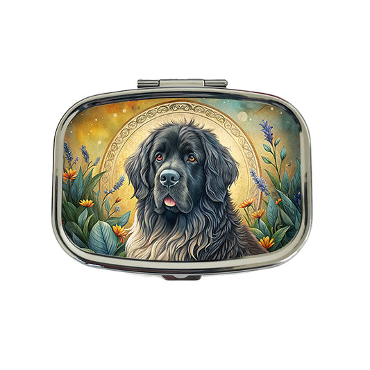Newfoundland Dog Art Nouveau Travel Pill Box Case