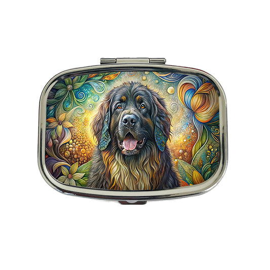 Newfoundland Dog Bohemian Art Travel Pill Box Case