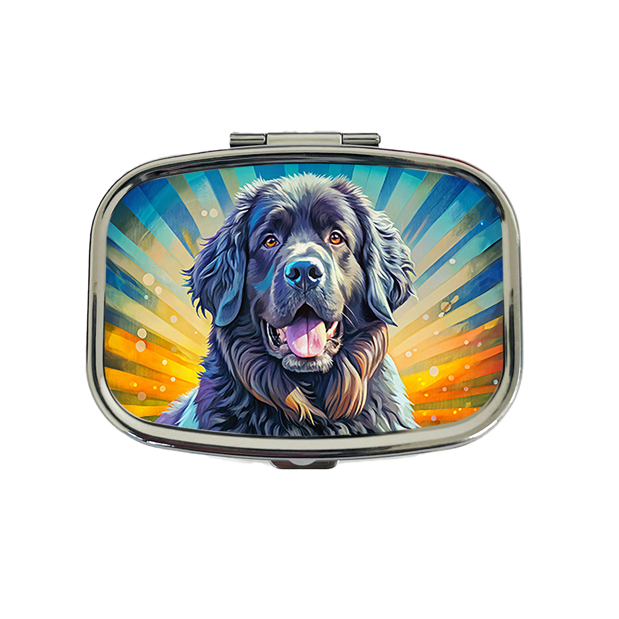 Newfoundland Dog Pop Art Travel Pill Box Case