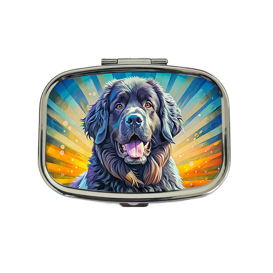 Newfoundland Dog Pop Art Travel Pill Box Case