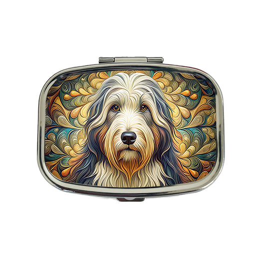 Old English Sheepdog Dog Art Nouveau Travel Pill Box Case