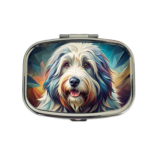Old English Sheepdog Dog Contemporary Art Travel Pill Box Case