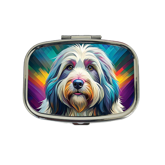 Old English Sheepdog Dog Pop Art Travel Pill Box Case