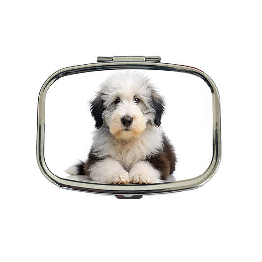 Old English Sheepdog Dog Puppy Photo Travel Pill Box Case