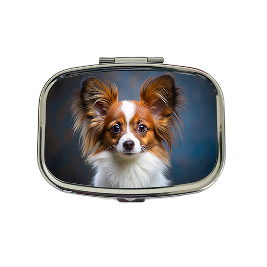 Papillion Dog Puppy Photo Travel Pill Box Case