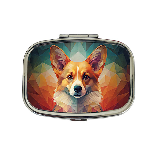 Pembroke Welsh Corgi Dog Abstract Stylized Art Travel Pill Box Case
