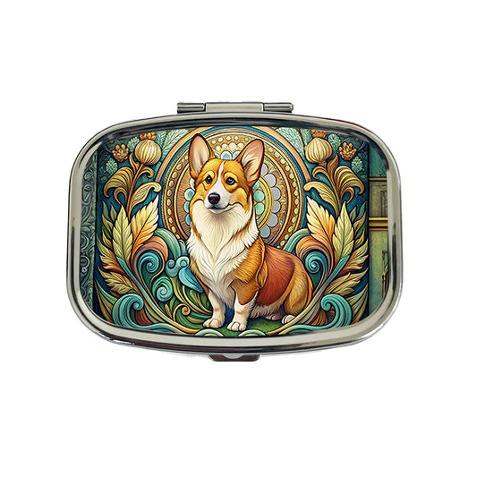 Pembroke Welsh Corgi Dog Art Nouveau Travel Pill Box Case