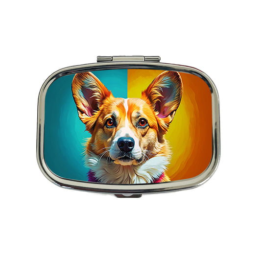 Pembroke Welsh Corgi Dog Pop Art Travel Pill Box Case