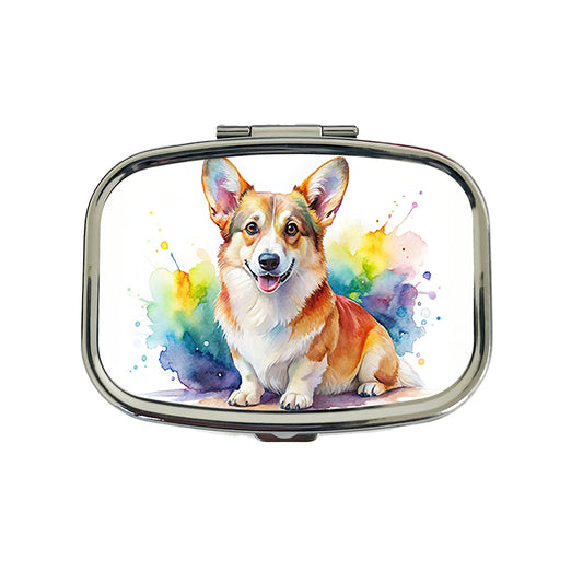 Pembroke Welsh Corgi Dog Watercolor Style Travel Pill Box Case