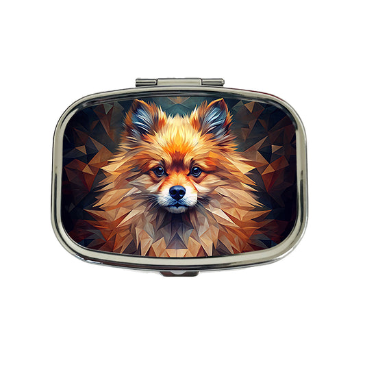 Pomeranian Dog Abstract Art Travel Pill Box Case