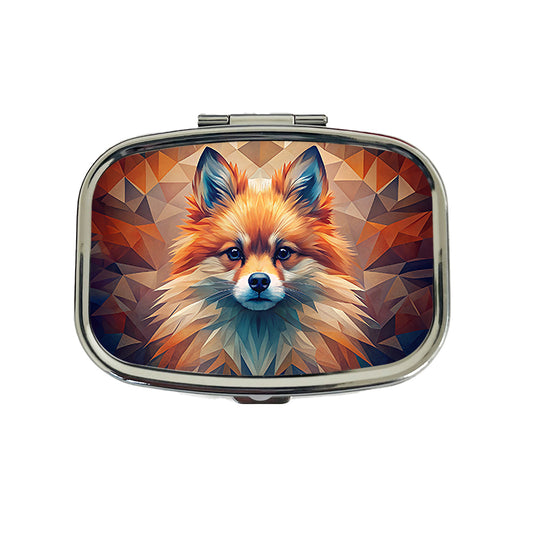 Pomeranian Dog Abstract Stylized Art Travel Pill Box Case