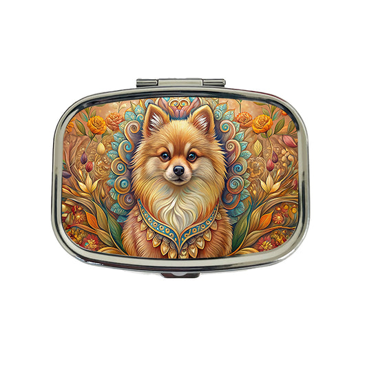 Pomeranian Dog Art Nouveau Travel Pill Box Case