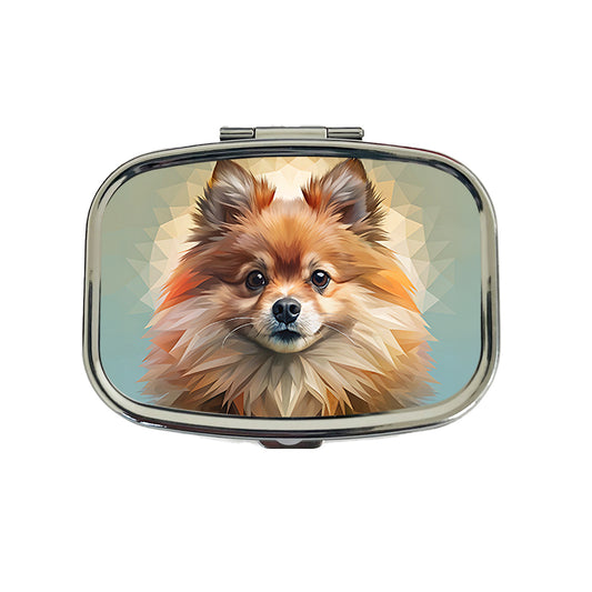Pomeranian Dog Contemporary Art Travel Pill Box Case