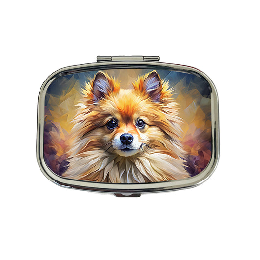 Pomeranian Dog Expressionism Art Travel Pill Box Case