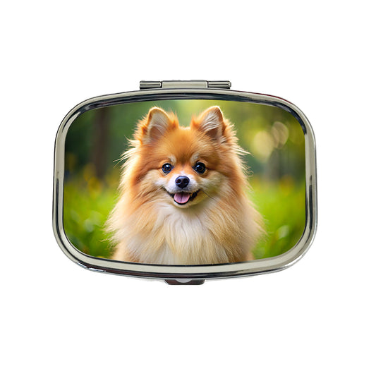 Pomeranian Dog Photo Travel Pill Box Case