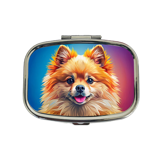Pomeranian Dog Pop Art Travel Pill Box Case