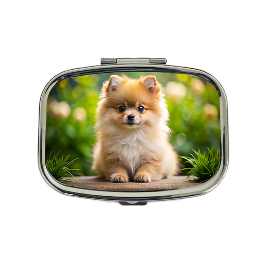 Pomeranian Dog Puppy Photo Travel Pill Box Case
