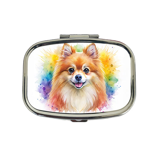 Pomeranian Dog Watercolor Style Travel Pill Box Case