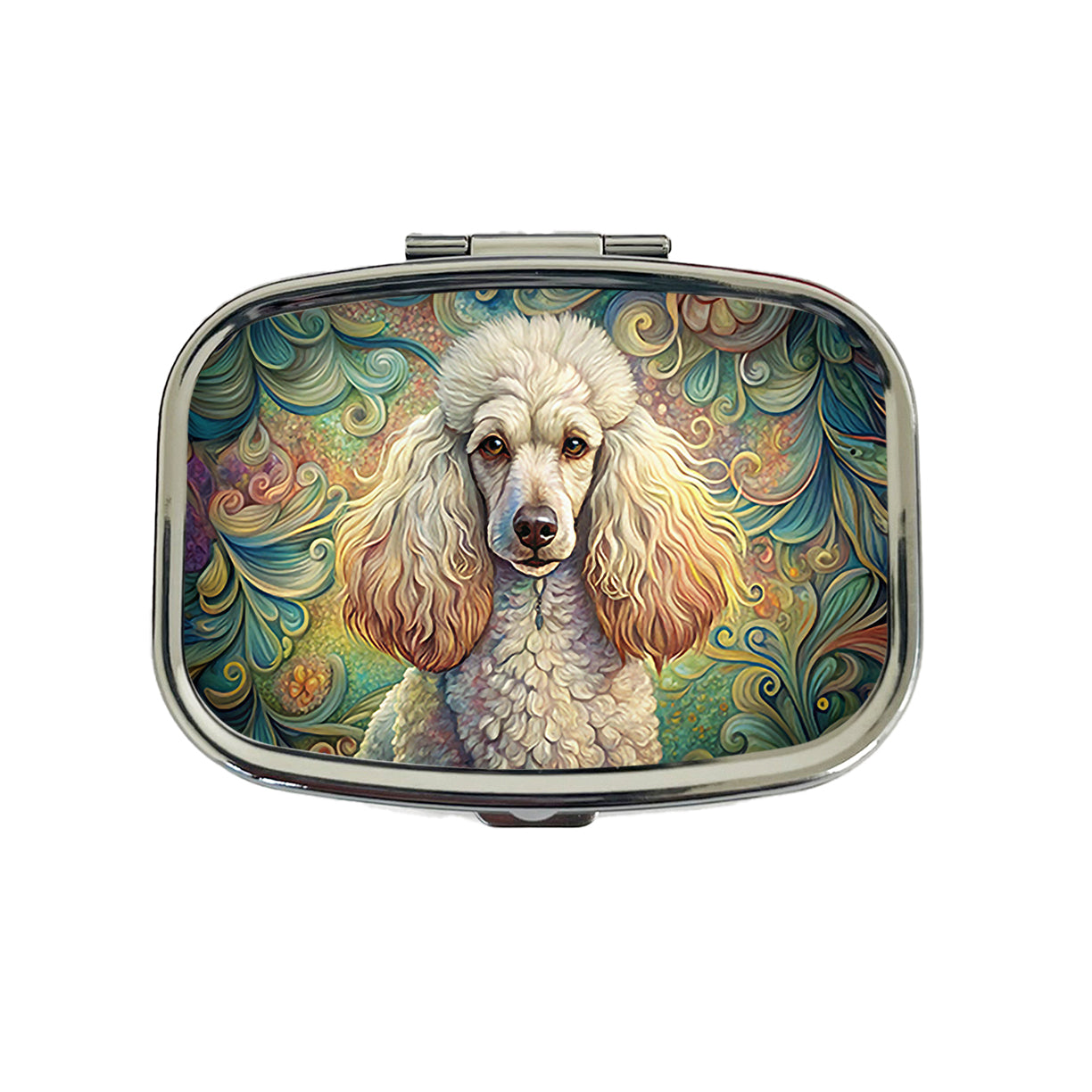 Poodle Dog Art Nouveau Travel Pill Box Case