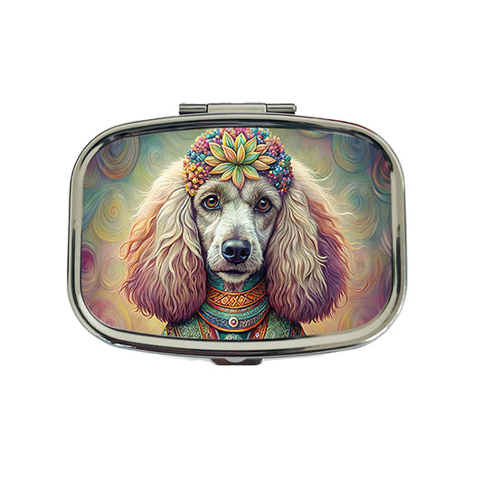 Poodle Dog Bohemian Art Travel Pill Box Case