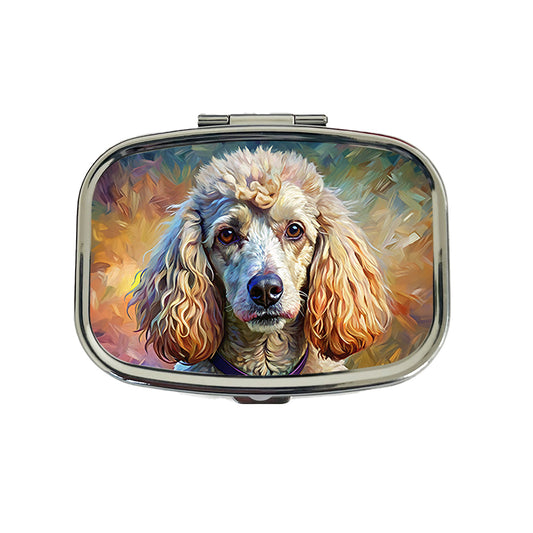 Poodle Dog Expressionism Art Travel Pill Box Case