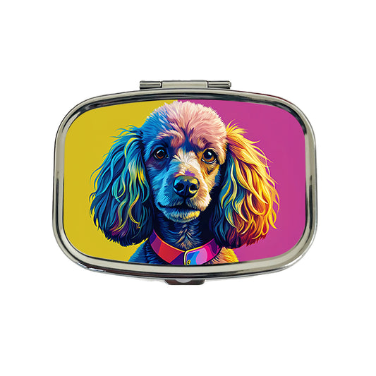 Poodle Dog Pop Art Travel Pill Box Case