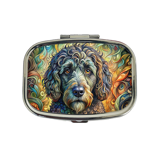 Portuguese Water Dog Abstract Art Travel Pill Box Case