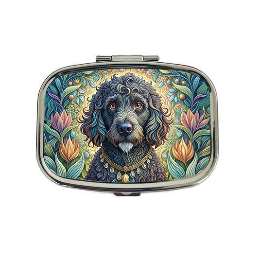 Portuguese Water Dog Art Nouveau Travel Pill Box Case
