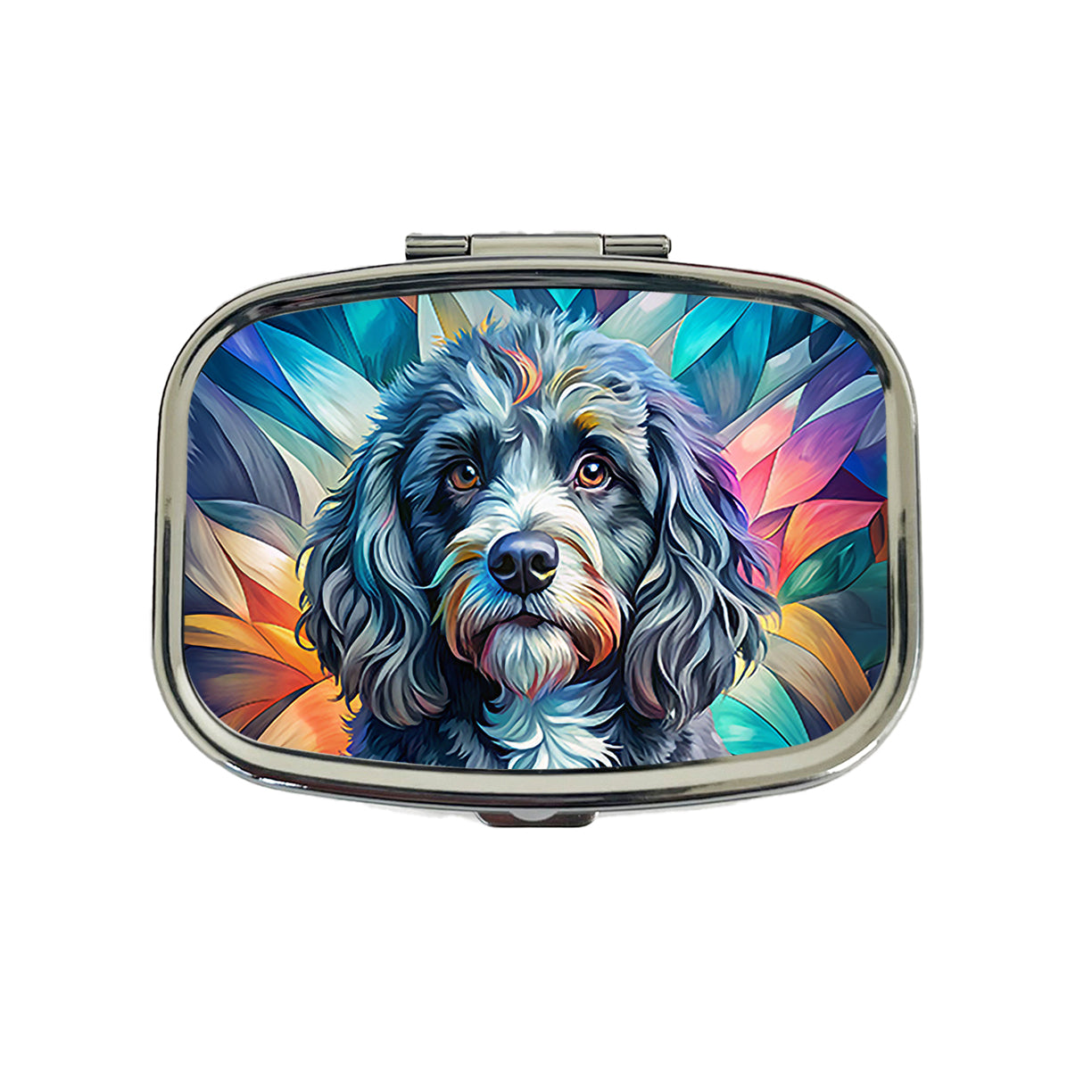 Portuguese Water Dog Contemporary Art Travel Pill Box Case