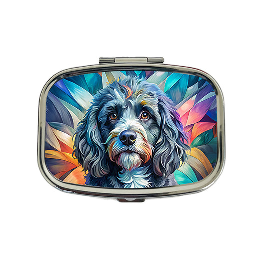 Portuguese Water Dog Contemporary Art Travel Pill Box Case