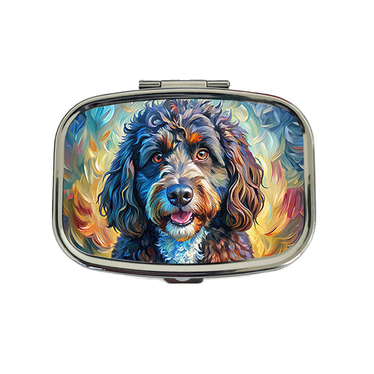 Portuguese Water Dog Expressionism Art Travel Pill Box Case