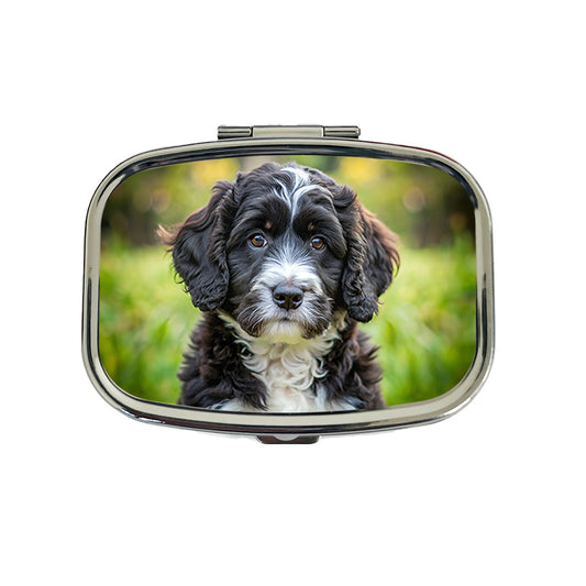 Portuguese Water Dog Puppy Photo Travel Pill Box Case