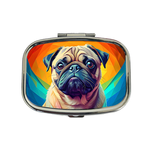 Pug Dog Pop Art Travel Pill Box Case