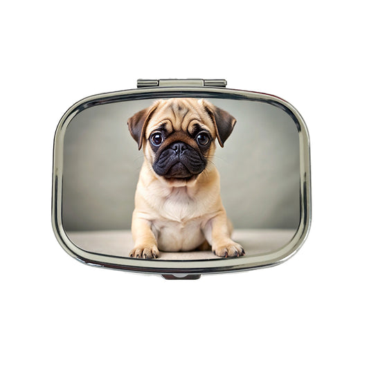 Pug Dog Puppy Photo Travel Pill Box Case