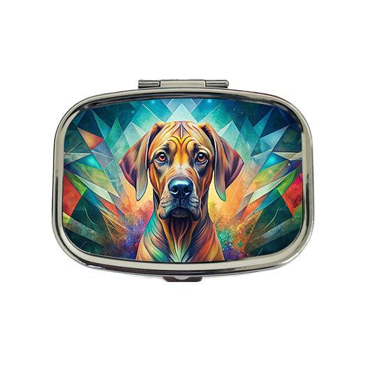Rhodesian Ridgeback Dog Abstract Art Travel Pill Box Case