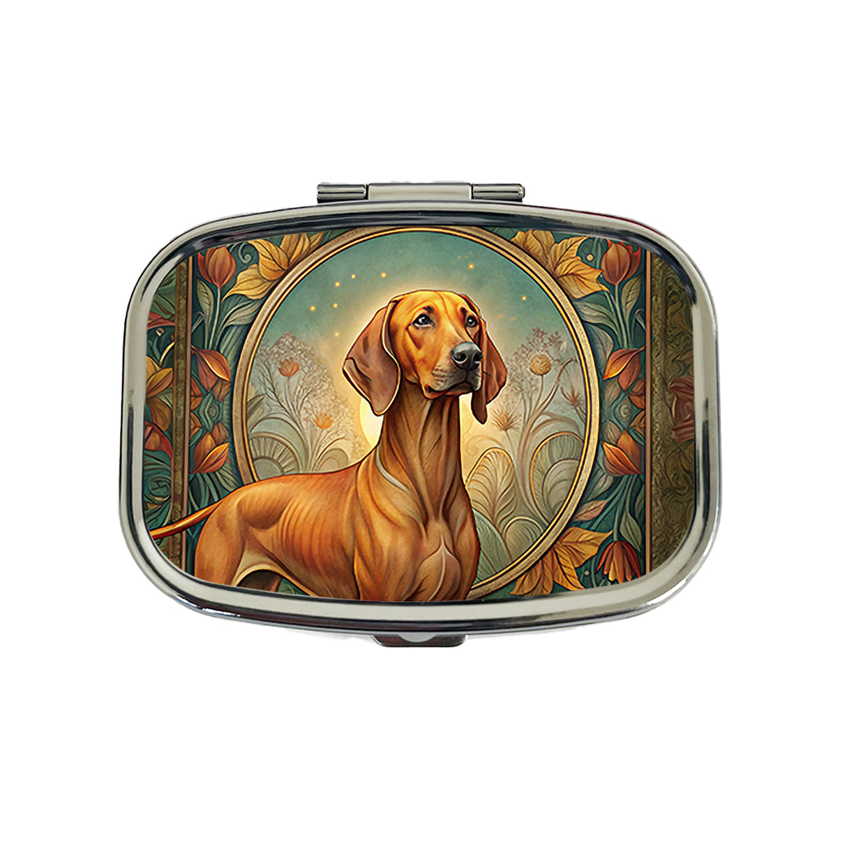 Rhodesian Ridgeback Dog Art Nouveau Travel Pill Box Case