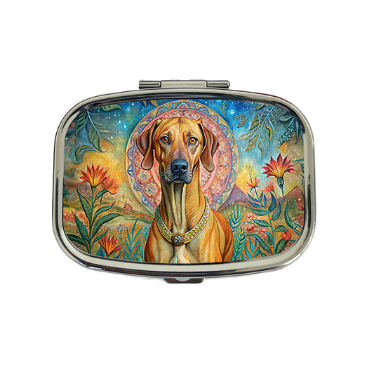 Rhodesian Ridgeback Dog Bohemian Art Travel Pill Box Case