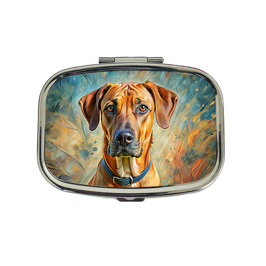 Rhodesian Ridgeback Dog Expressionism Art Travel Pill Box Case