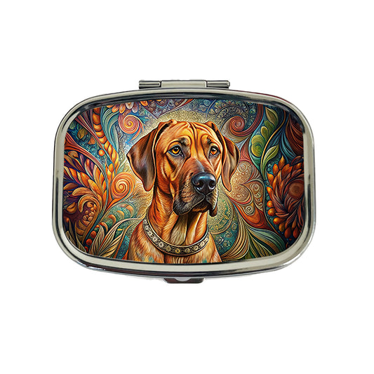 Rhodesian Ridgeback Dog French Bohemian Art Travel Pill Box Case