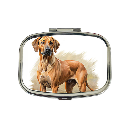 Rhodesian Ridgeback Dog Illustration Travel Pill Box Case