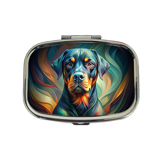 Rottweiler Dog Abstract Stylized Art Travel Pill Box Case