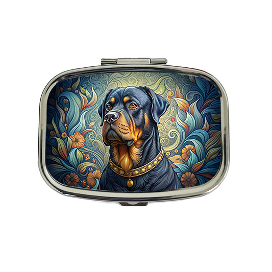 Rottweiler Dog Art Nouveau Travel Pill Box Case