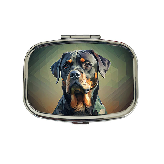 Rottweiler Dog Contemporary Art Travel Pill Box Case