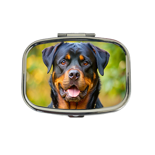 Rottweiler Dog Photo Travel Pill Box Case