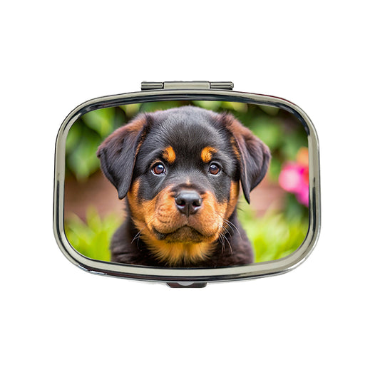 Rottweiler Dog Puppy Photo Travel Pill Box Case