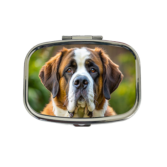 Saint Bernard Dog Photo Travel Pill Box Case