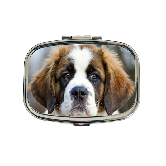 Saint Bernard Dog Puppy Photo Travel Pill Box Case