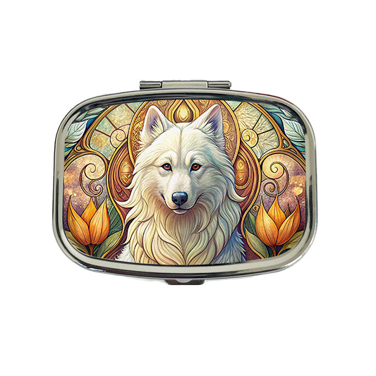 Samoyed Dog Art Nouveau Travel Pill Box Case