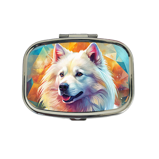 Samoyed Dog Contemporary Art Travel Pill Box Case