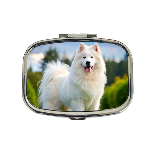 Samoyed Dog Photo Travel Pill Box Case